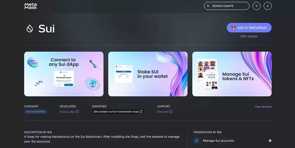 如何将Sui添加Sui MetaMaskwallet？