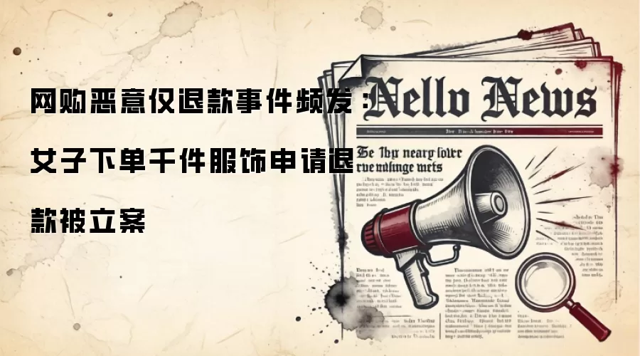 网购恶意仅退款事件频发：女子下单千件服饰申请退款被立案