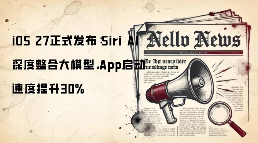 iOS 27正式发布：Siri AI深度整合大模型，App启动速度提升30%