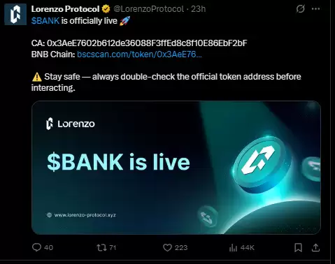 Lorenzo Protocol 的 BANK 暴涨后将如何发展？是反弹还是回调？