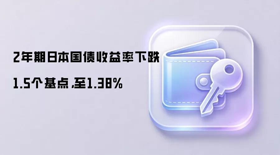 2年期日本国债收益率下跌1.5个基点，至1.38%