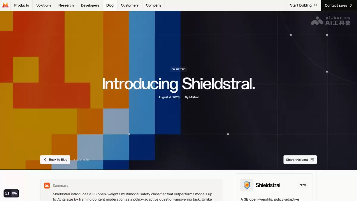 Shieldstral – Mistral AI 开源的多模态内容安全分类模型