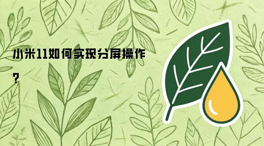 小米11如何实现分屏操作？