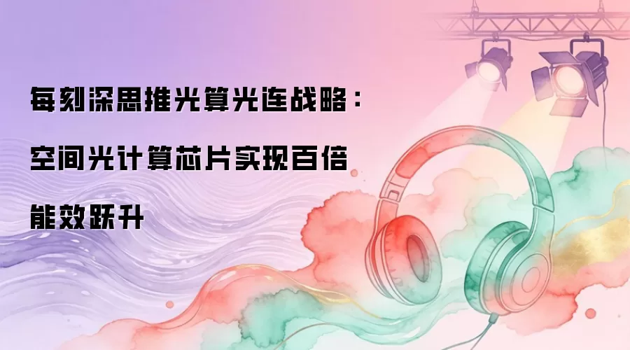 每刻深思推光算光连战略：空间光计算芯片实现百倍能效跃升