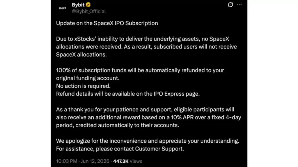 币安等平台因分配不足取消了 SpaceX 代币化 IPO 活动