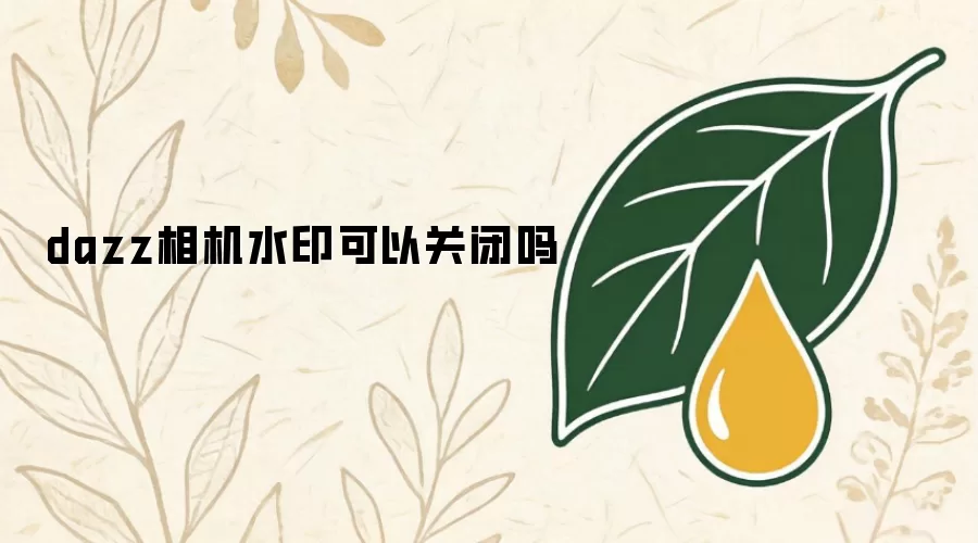 dazz相机水印可以关闭吗