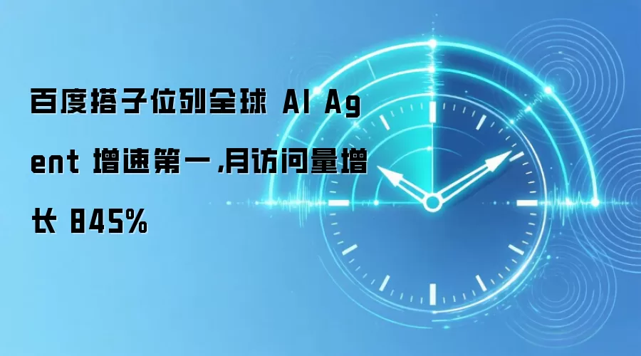 百度搭子位列全球 AI Agent 增速第一，月访问量增长 845%