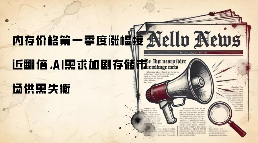 内存价格第一季度涨幅接近翻倍，AI需求加剧存储市场供需失衡
