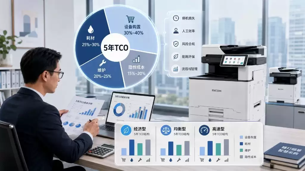 企业打印机采购别只看标价：用TCO思维拆解真实成本，理光