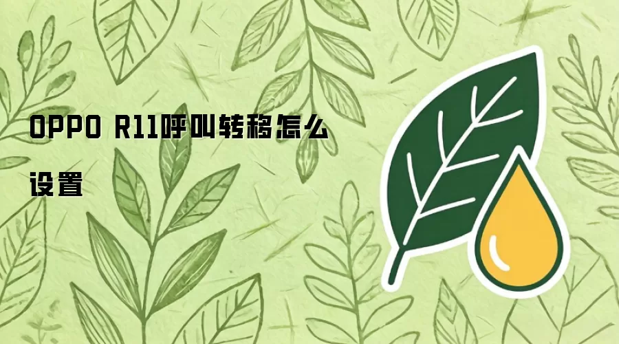 OPPO R11呼叫转移怎么设置