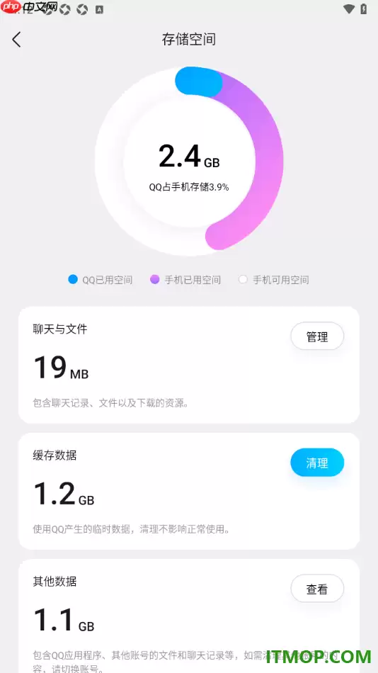 qq手机版设置一键清除缓存数据的方法