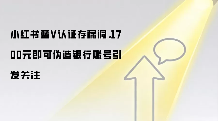 小红书蓝V认证存漏洞，1700元即可伪造银行账号引发关注