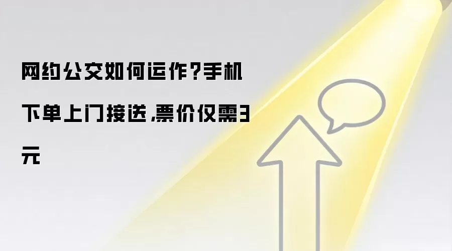 网约公交如何运作？手机下单上门接送，票价仅需3元