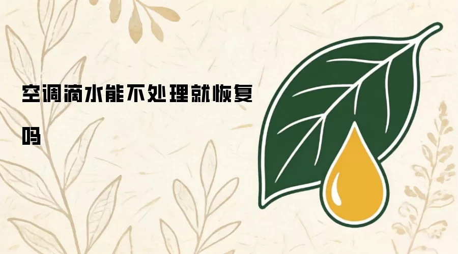 空调滴水能不处理就恢复吗
