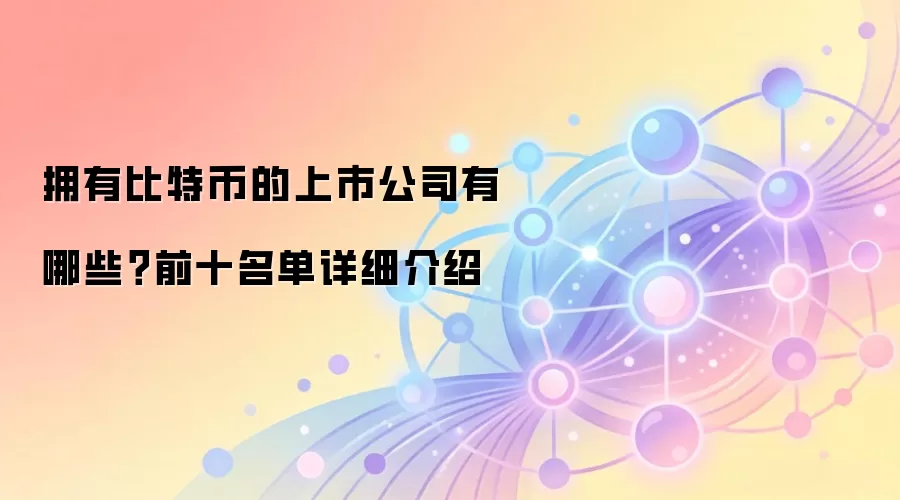 拥有比特币的上市公司有哪些？前十名单详细介绍