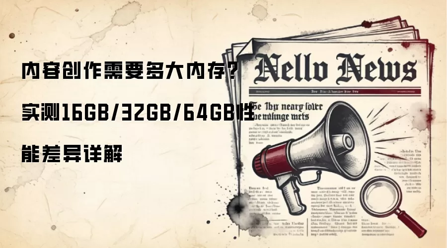 内容创作需要多大内存？实测16GB/32GB/64GB性能差异详解