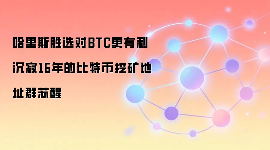 哈里斯胜选对BTC更有利 沉寂16年的比特币挖矿地址群苏醒