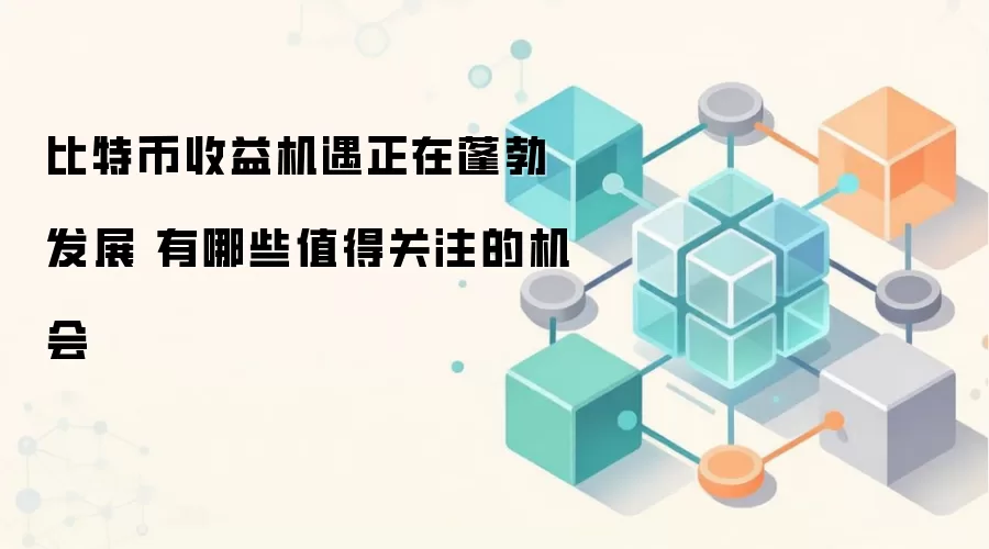 比特币收益机遇正在蓬勃发展 有哪些值得关注的机会