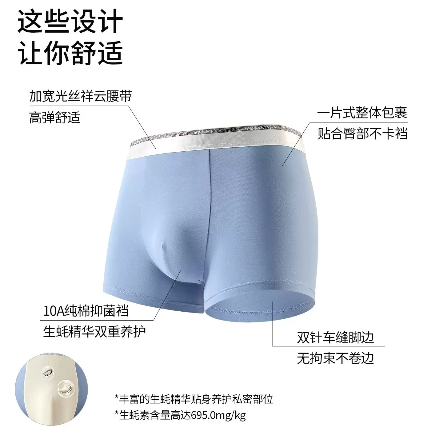 阪织屋男士生蚝蛋白素内裤3条装限时特惠，实付仅27.73