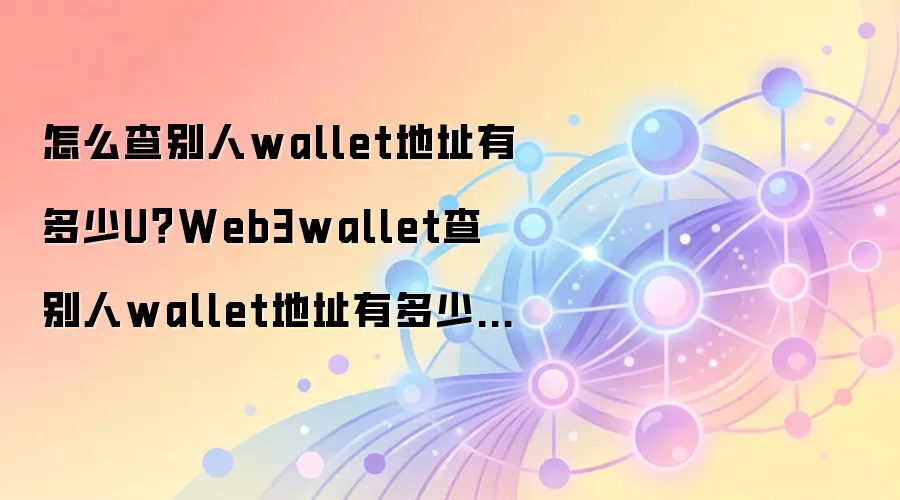 怎么查别人wallet地址有多少U？Web3wallet查别人wallet地址有多少U的具体教程