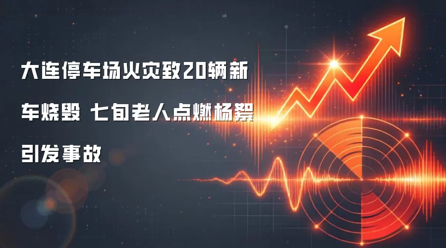 大连停车场火灾致20辆新车烧毁 七旬老人点燃杨絮引发事故