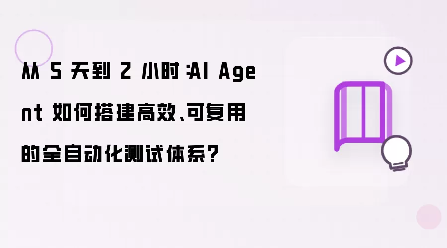 从 5 天到 2 小时：AI Agent 如何搭建高效、可复用的全自动化测试体系？