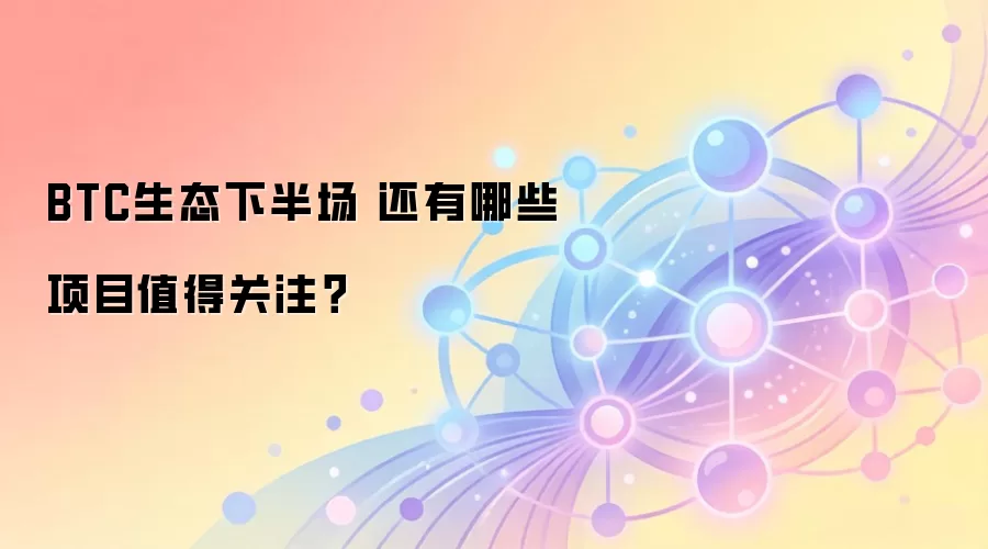 BTC生态下半场 还有哪些项目值得关注？