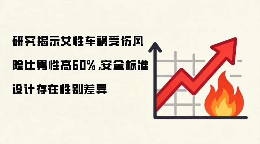 研究揭示女性车祸受伤风险比男性高60%，安全标准设计存在性别差异