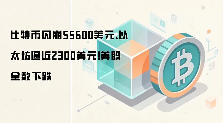 比特币闪崩55600美元、以太坊逼近2300美元!美股全数下跌