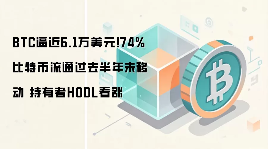 BTC逼近6.1万美元!74%比特币流通过去半年未移动 持有者HODL看涨