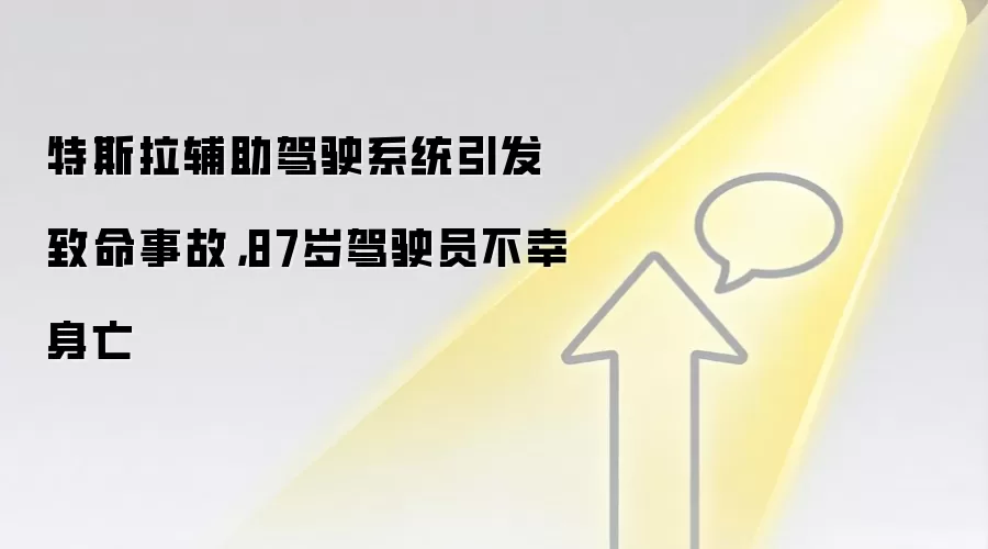特斯拉辅助驾驶系统引发致命事故，87岁驾驶员不幸身亡
