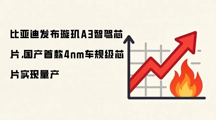 比亚迪发布璇玑A3智驾芯片,国产首款4nm车规级芯片实现量产
