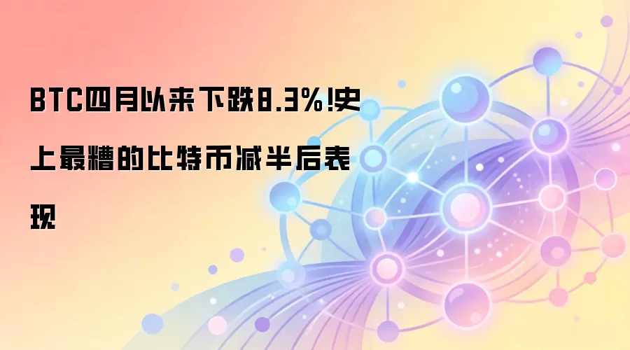 BTC四月以来下跌8.3%!史上最糟的比特币减半后表现