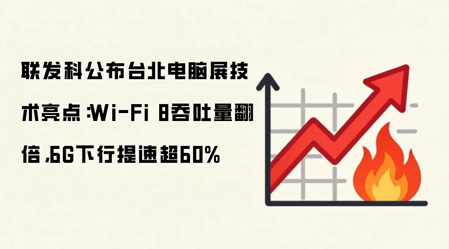 联发科公布台北电脑展技术亮点：Wi-Fi 8吞吐量翻倍，6G下行提速超60%