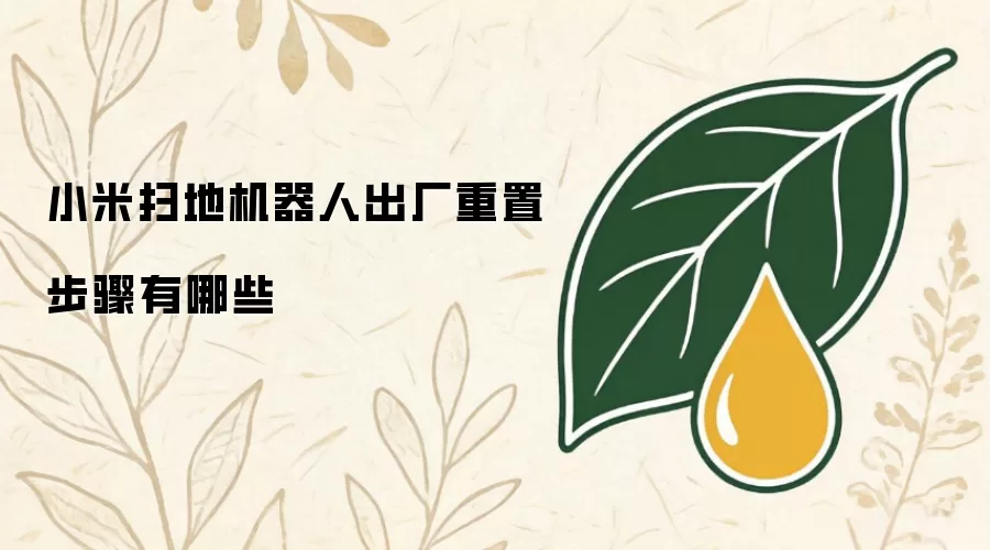小米扫地机器人出厂重置步骤有哪些