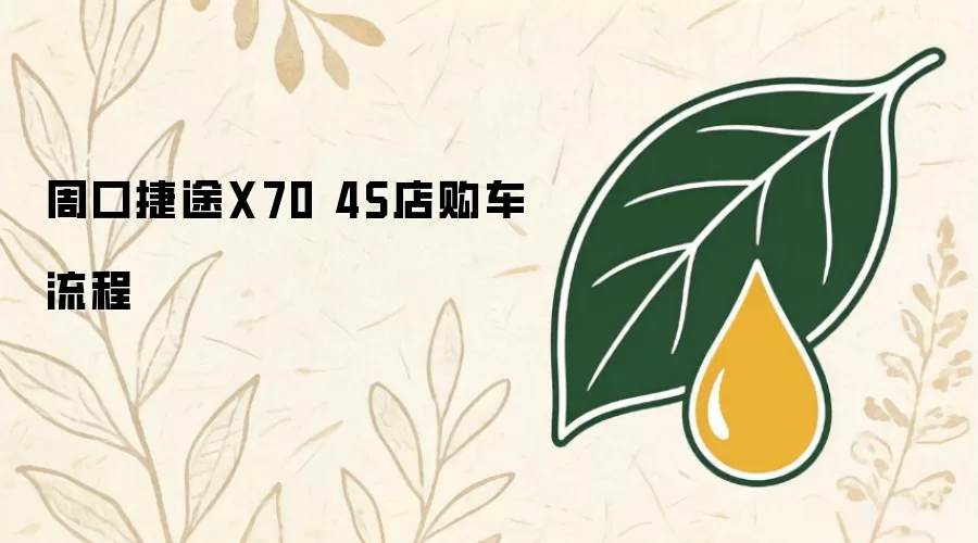 周口捷途X70 4S店购车流程