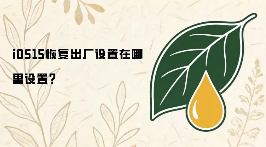 iOS15恢复出厂设置在哪里设置？